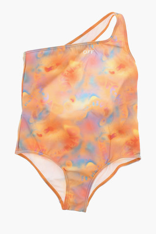Tie Dye Effect One Shoulder One Piece swimsuit