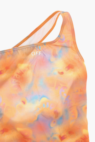 Tie Dye Effect One Shoulder One Piece swimsuit