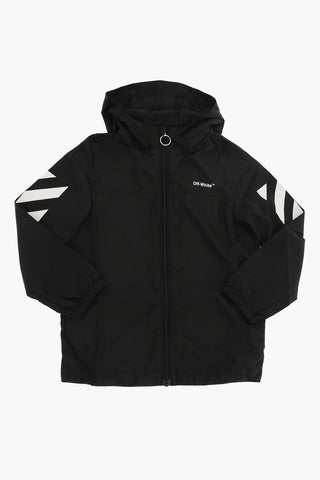 Solid Color RUBBER ARROW Windbreaker with Zipped Closure