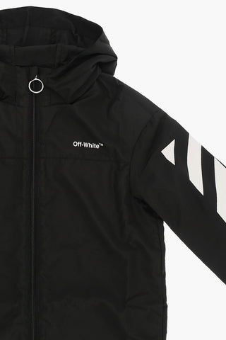 Solid Color RUBBER ARROW Windbreaker with Zipped Closure
