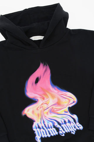 Brushed Cotton Hoodie with Flame Print