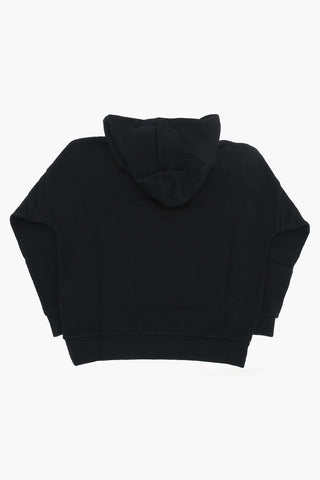 Brushed Cotton Hoodie with Flame Print