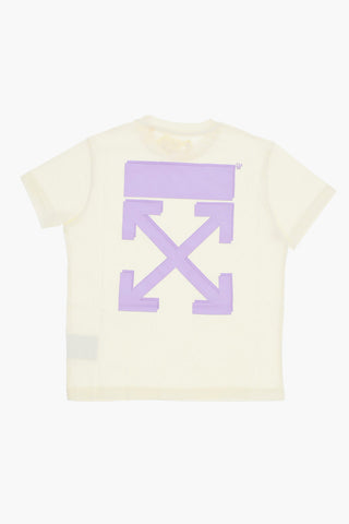 Solid Color ARROW CROSS Crew-neck T-Shirt with Contrasting Logo