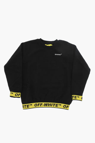 Brushed Cotton Crew-neck Sweatshirt with Industrial Logo