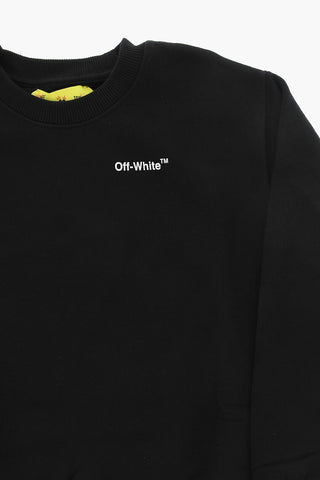 Brushed Cotton Crew-neck Sweatshirt with Industrial Logo