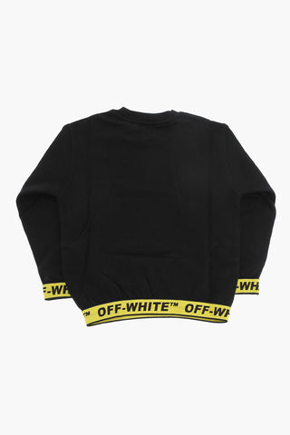 Brushed Cotton Crew-neck Sweatshirt with Industrial Logo