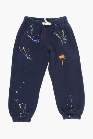 Cotton Joggers with Paint Splatters