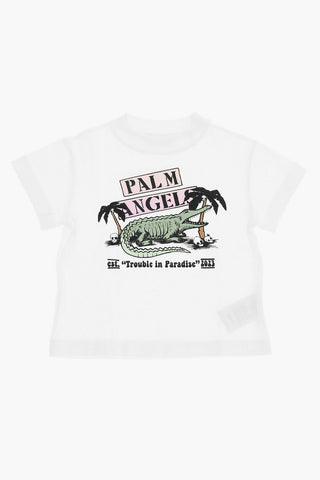 Printed TROUBLE IN PARADISE Crew-neck T-Shirt