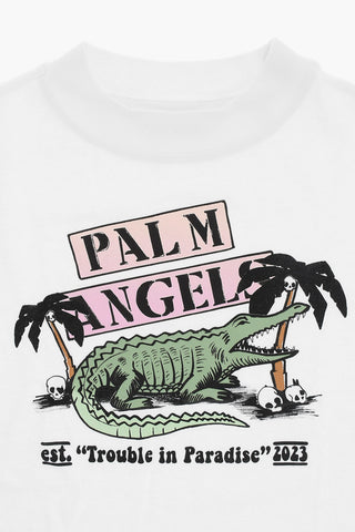 Printed TROUBLE IN PARADISE Crew-neck T-Shirt