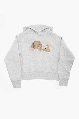 Brushed Cotton Hoodie with Teddy Bear Print