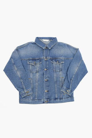 Giubbotto in Denim con Stampa Logo Arcobaleno
