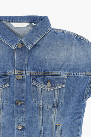 Denim Jacket with Rainbow Logo Print