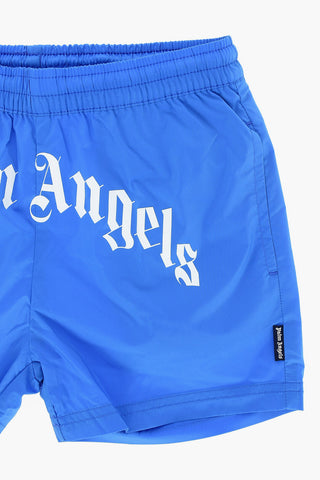 Swim Shorts with Gothic Print