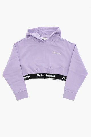 Cropped Hoodie with Logoed Band