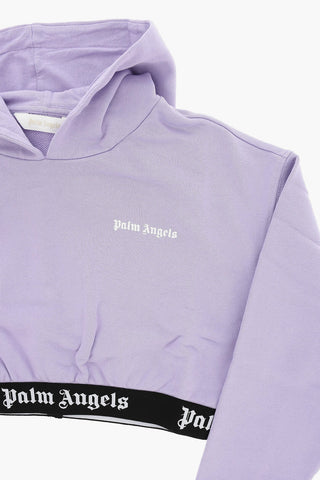 Cropped Hoodie with Logoed Band