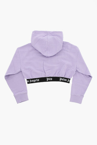 Cropped Hoodie with Logoed Band