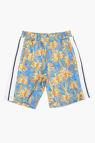 All-Over Printed PALMS Shorts with Contrast Side-Bands