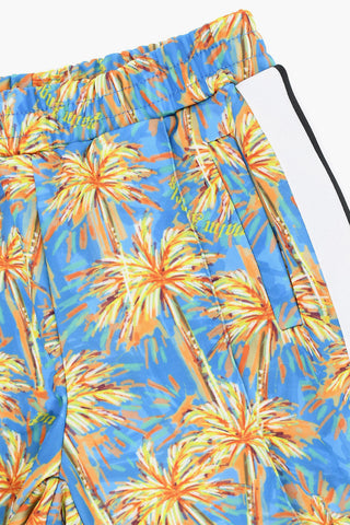 All-Over Printed PALMS Shorts with Contrast Side-Bands
