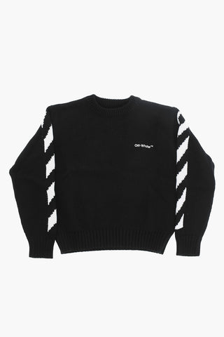 Cotton RUBBER ARROW Crew-Neck Sweaterwith Embroidery