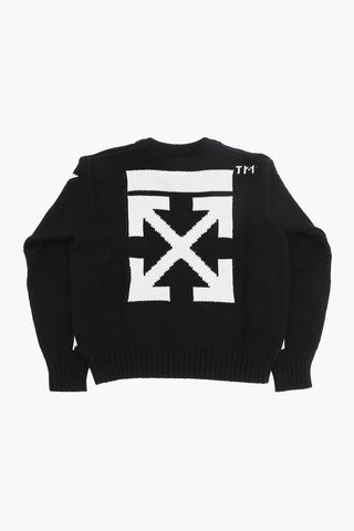 Cotton RUBBER ARROW Crew-Neck Sweaterwith Embroidery