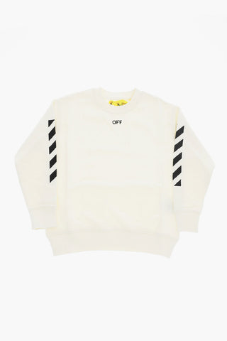 Brushed Cotton Crew-neck Sweatshirt with Contrasting Details