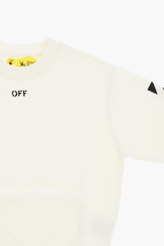 Brushed Cotton Crew-neck Sweatshirt with Contrasting Details