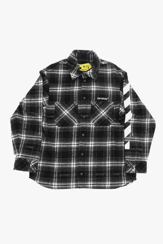 Checked Flannel Overshirt with Double Breast Pockets