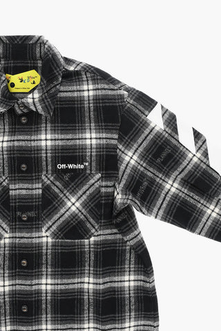 Checked Flannel Overshirt with Double Breast Pockets