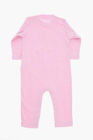 Solid Color Jumpsuit Beanie and Socks Set with Printed Logo