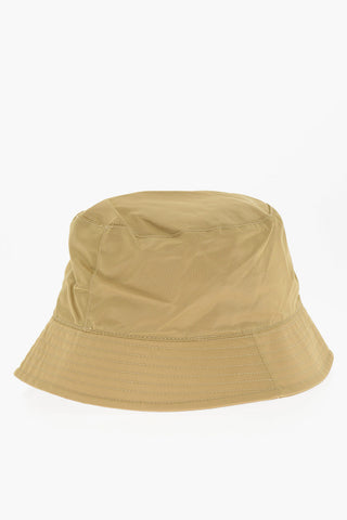 Cappello Bucket in Tinta Unita con Logo in Rilievo