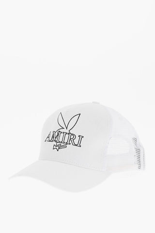 PLAYBOY Solid Color Cap with Mesh Detail and Logo Embroidery