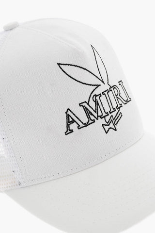 PLAYBOY Solid Color Cap with Mesh Detail and Logo Embroidery