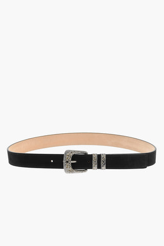 Suede Belt with Western Buckle 30mm