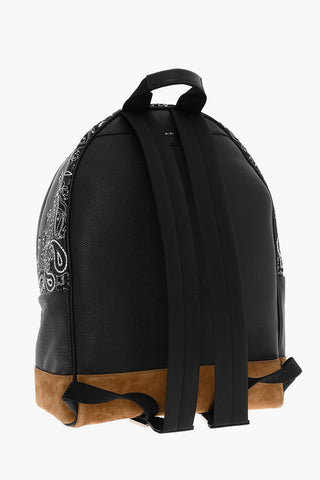 Bandana Motif Suede and Textured Leather ackpack