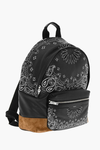 Bandana Motif Suede and Textured Leather ackpack