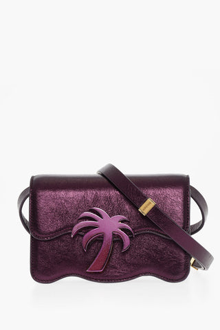 Borsa a Tracolla in Pelle Lame' con Logo Glitter
