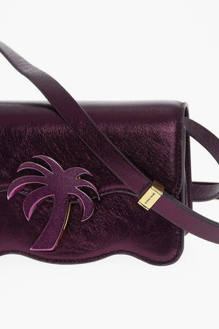 Borsa a Tracolla in Pelle Lame' con Logo Glitter