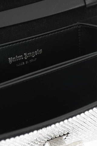 All-Over Rhinestone Suede Crossbody Bag