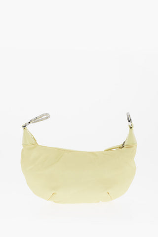 Solid Color BIG PALM Hobo Bag with Hook Closure and Leather Trims 