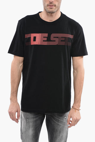 Cotton Blend T-JUST-E19 Crew-neck T-Shirt with Contrasting Print