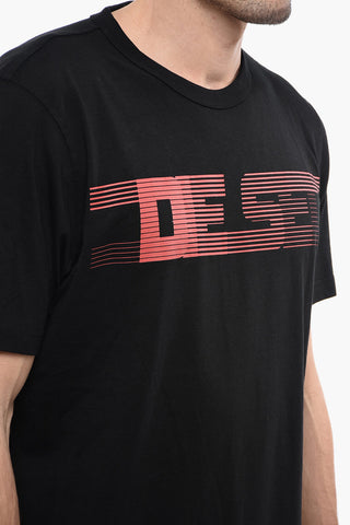 Cotton Blend T-JUST-E19 Crew-neck T-Shirt with Contrasting Print