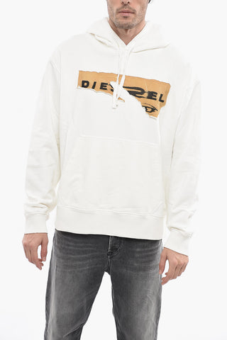 Brushed-Cotton Hoodie S-MACS With Vintage-Effect Logo