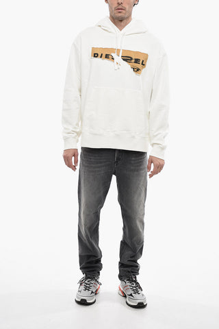 Brushed-Cotton Hoodie S-MACS With Vintage-Effect Logo