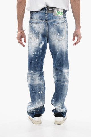 Distressed Roadie Fit Denims with Raw-cut Bottom 21cm