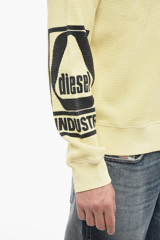 Crewneck Sweatshirt S-GINAFFLE With Honeycomb Pattern