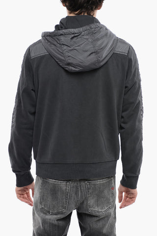 Cotton and Nylon S-SOFOGINN Sweatshirt with Hood and Zip Closure