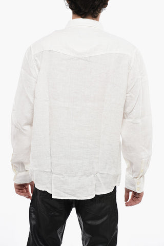 Camicia S-EAST-LONG in Lino con Doppio Taschino