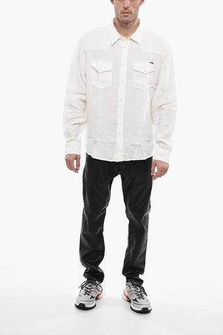 Camicia S-EAST-LONG in Lino con Doppio Taschino