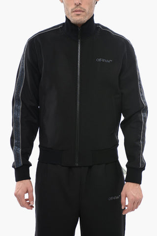 Wool Zipped Sweatshirt With Contrasting Band