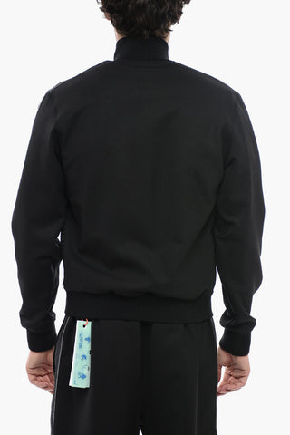 Wool Zipped Sweatshirt With Contrasting Band